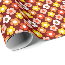 Padrão Vermelho das Flores de outono de Retro