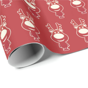 Papel De Presente Padrão Vermelho de Ruditof Cartoon Fofo