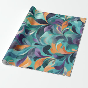 Papel De Presente Padrão Vibrante de inspiração de Abstrato Paisley