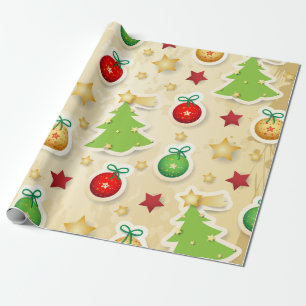 Papel De Presente Padrão Vintage de Natal