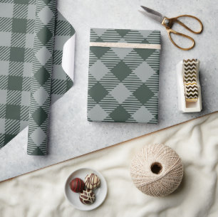 Papel De Presente Padrão Vintage Pastel Blue Check Gingham