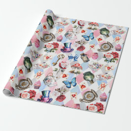 Papel De Presente Padrão Vitoriano de Aquarela do Caprichoso País da