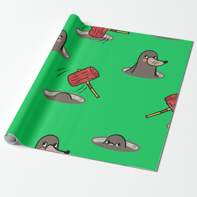 Papel De Presente Padrão Whack A Mole (Desenrolado)