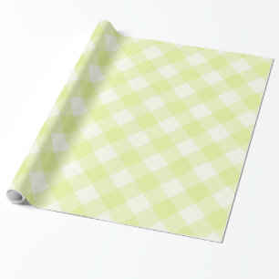 Papel De Presente Padrão Xadrez Amarelo Pastel