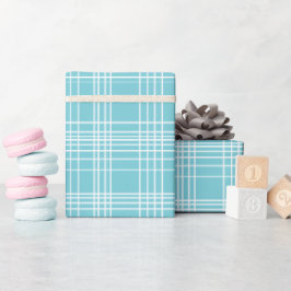 Papel De Presente Padrão Xadrez Aqua Moderno Verde Azul Branco Limpo