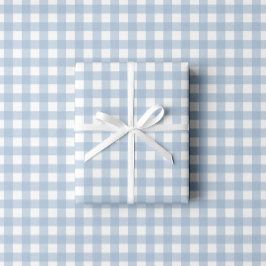 Papel De Presente Padrão Xadrez Azul Bebê