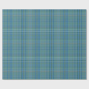 Papel De Presente Padrão Xadrez Azul Fresco Tecido