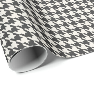 Papel De Presente Padrão Xadrez Charcoal & Marfim | Elegante