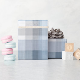 Papel De Presente Padrão Xadrez Cinza Azul Suave Calma Névoa