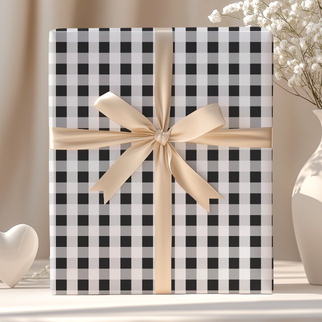 Papel De Presente Padrão Xadrez Cinza Fumaça (Criador carregado)