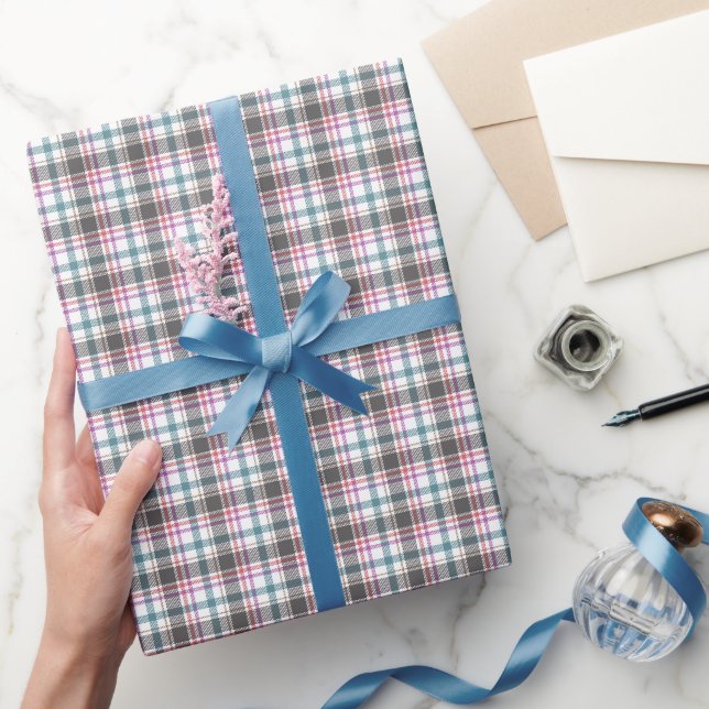 Papel De Presente Padrão Xadrez Clássico (Presentear)