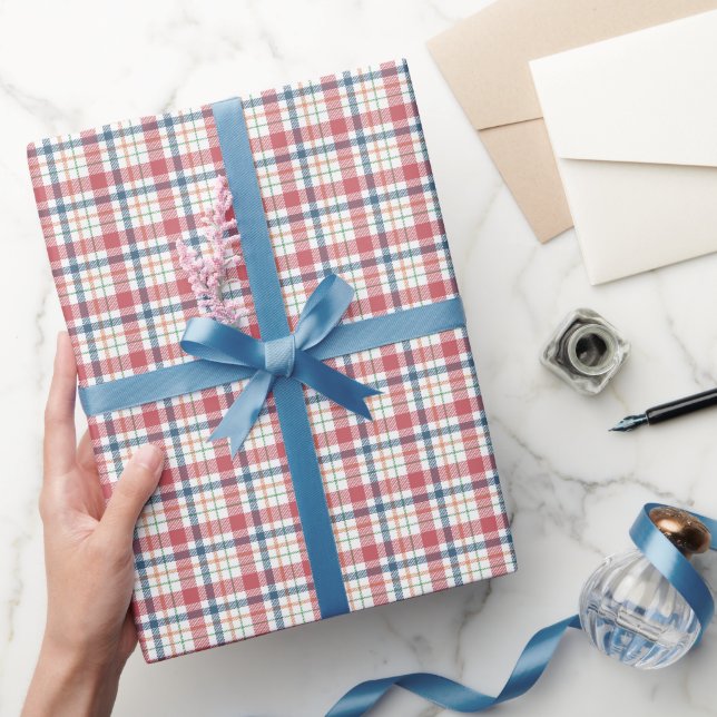 Papel De Presente Padrão Xadrez Clássico (Presentear)