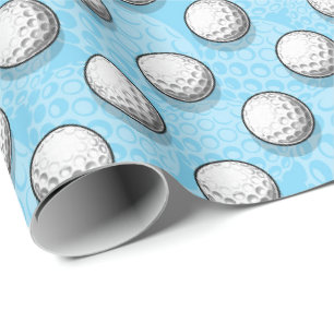 Papel De Presente padrão xadrez de bola de golfe fofo