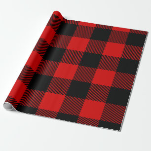 Papel De Presente Padrão Xadrez de Búfalo