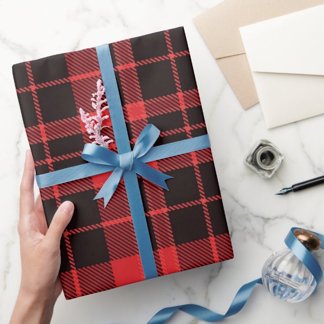 Papel De Presente Padrão Xadrez de Natal  (Presentear)