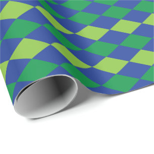 Papel De Presente Padrão Xadrez Diamante Verde Lima Verde
