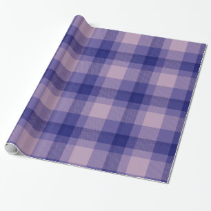 Papel De Presente Padrão Xadrez Escocês Azul Elegante