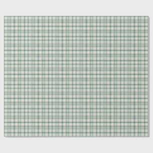 Papel De Presente Padrão Xadrez Escocês Clássico em Verde Salvia