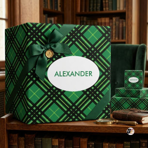 Papel De Presente Padrão Xadrez Escocês Verde Clássico
