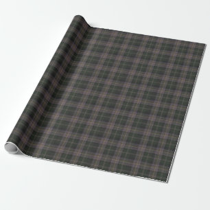 Papel De Presente Padrão Xadrez Escuro Verde Floresta Carvão