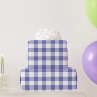Papel De Presente Padrão Xadrez Gingham de Búfalo Periwinkle