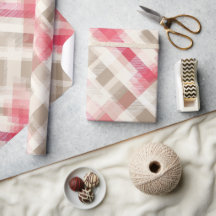 Padrão Xadrez Gingham Rosa Bege Suave Romântico