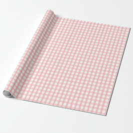 Papel De Presente Padrão Xadrez Gingham Rosa Retro Fofo