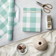 Padrão Xadrez Gingham Verde Menta Suave Branco Fre