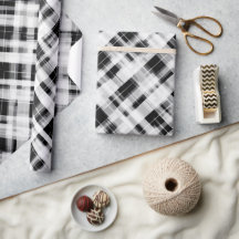 Padrão Xadrez Monocromático Branco Chic Preto Marf
