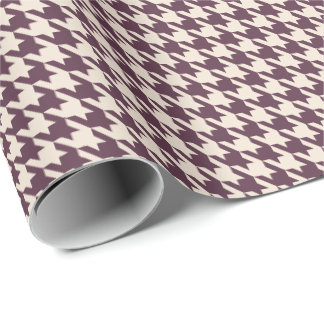 Papel De Presente Padrão Xadrez Plum & Cream | Clássico Elegante