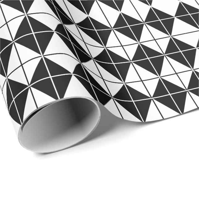 Papel De Presente Padrão Xadrez Preto e Branco (Ponta do rolo)