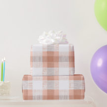 Padrão Xadrez Rosa Claro Gingham em Branco e Bege 