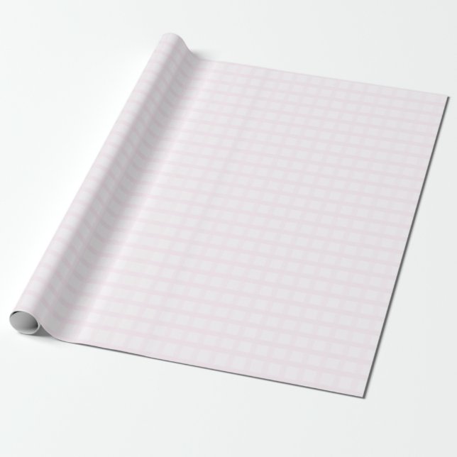 Papel De Presente Padrão Xadrez Rosa Pastel e Rosa Quartzo (Desenrolado)
