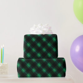 Papel De Presente Padrão Xadrez Verde Escuro Floresta Negra Sempre V