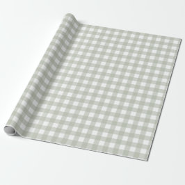 Papel De Presente Padrão Xadrez Verde Salvia