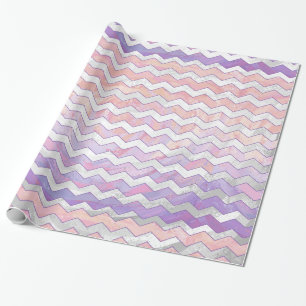 Papel De Presente Padrão Zig Zag Rosa claro