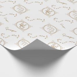 Papel De Presente Padrão Zodíaco Dourado: Scorpio