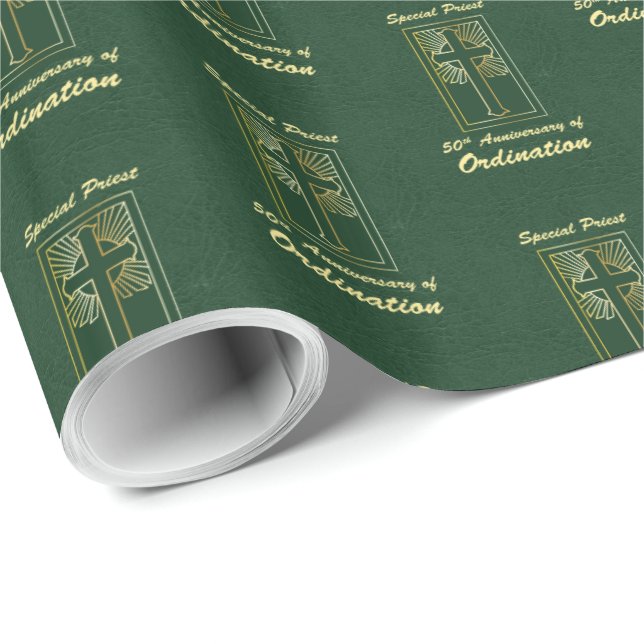 Papel De Presente Padre 50º Aniversário da Ordenação do Olho do Cour (Ponta do rolo)