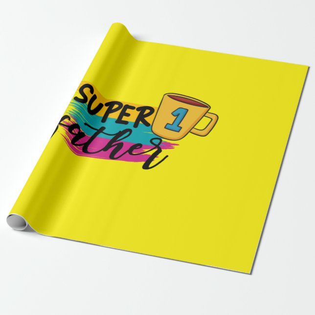 Papel De Presente Padre Gift Super Padre (Desenrolado)