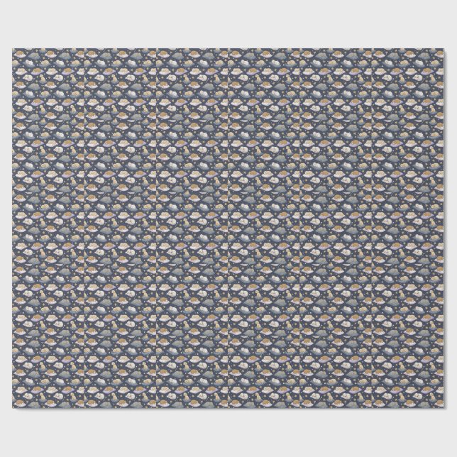 Papel De Presente Padrinhos Adormecidos Noite Estrelada - Padrão de  (Aberto)