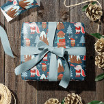 Papel De Presente Padrões animais bonitos com nome Blue Christmas<br><div class="desc">Adicione um toque sazonal fofo aos seus presentes de Natal com este adorável papel de embrulho de Natal azul e branco. O plástico para presentes tem um padrão de gelo festivo de urso pardo, uma coruja vestindo chapéu e óculos de Papai Noel, um pássaro em uma montanha de neve, um...</div>