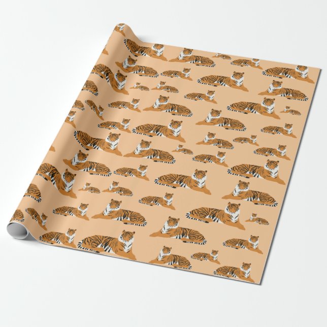 Papel De Presente Padrões Animais do Tigre Selva (Desenrolado)