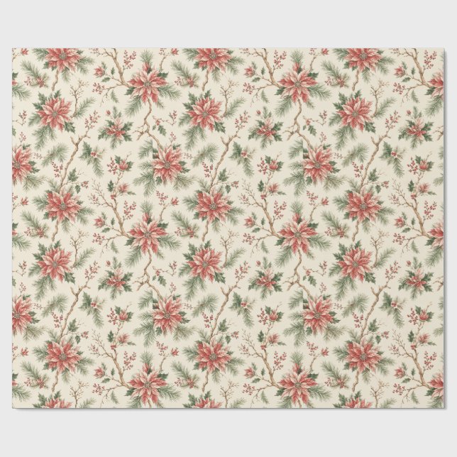 Papel De Presente Padrões contínuos de Natal em aquarela (Aberto)