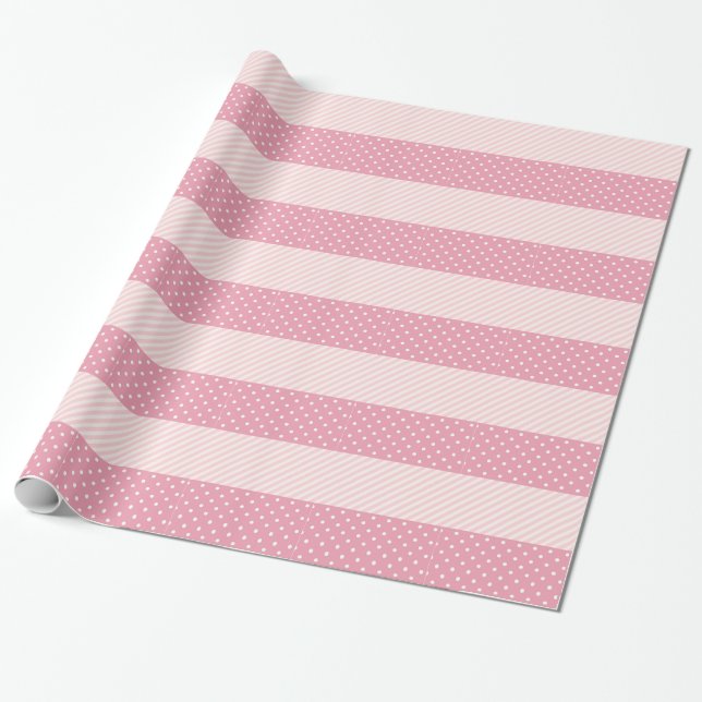 Papel De Presente Padrões cor-de-rosa do primavera (Desenrolado)