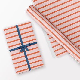 Papel De Presente Padrões Cor-de-Rosa e Stripe Vermelha