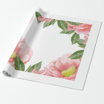 Padrões cor-de-rosa floral em papel de enrolamento