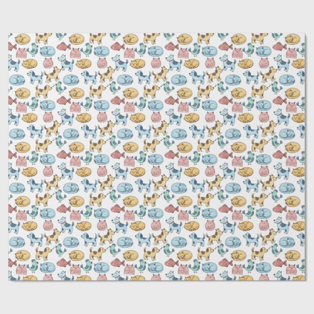 Papel De Presente padrões de animais de estimação (Aberto)