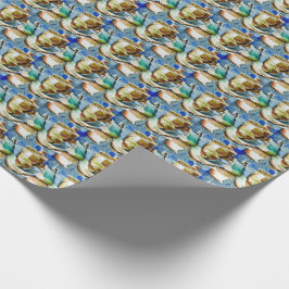 Papel De Presente Padrões de Aquarela de Colagem de Café