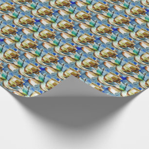 Papel De Presente Padrões de Aquarela de Colagem de Café