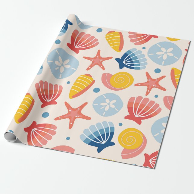 Papel De Presente Padrões de Caça Costeira e Frigorífico (Desenrolado)